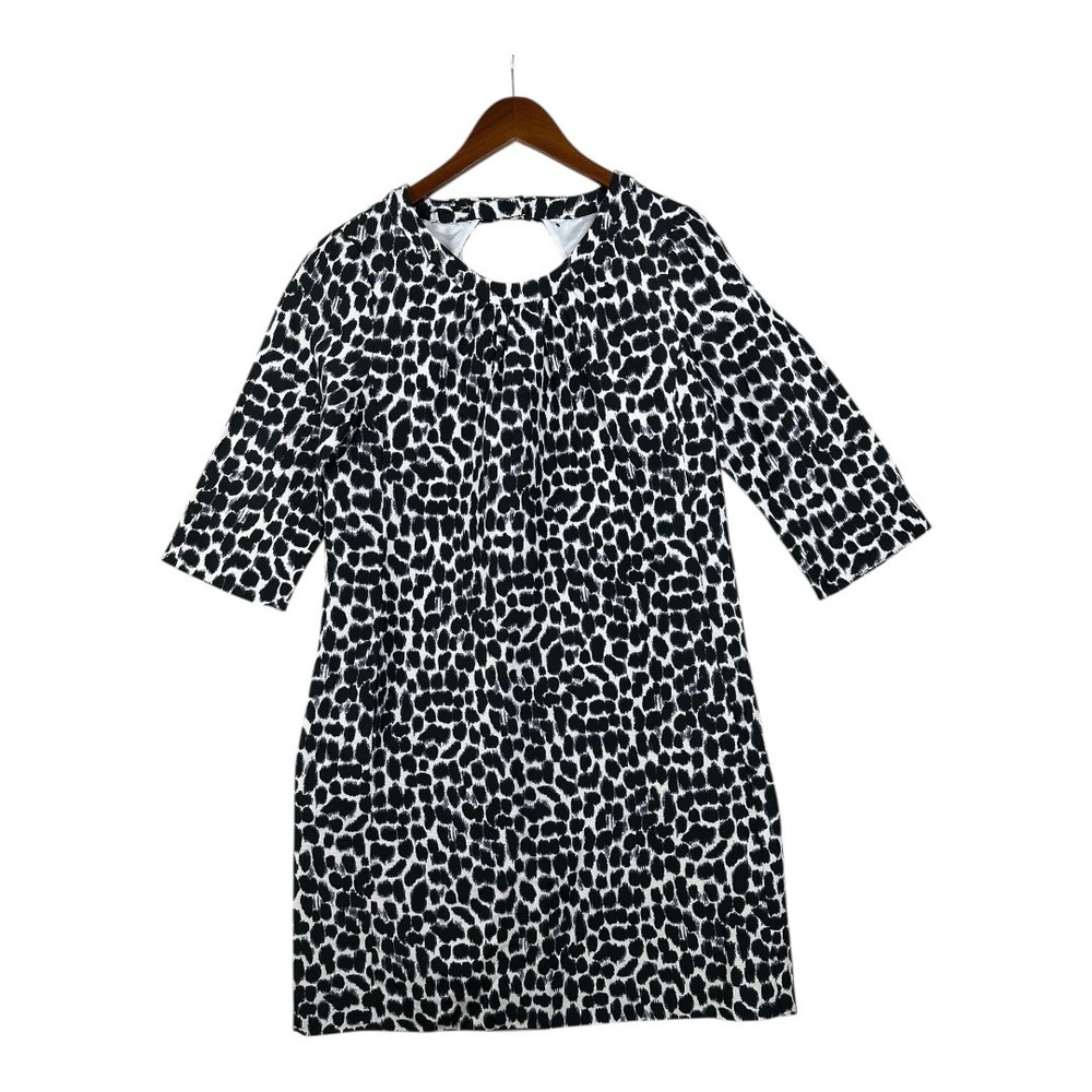 Kate Spade Leopard Print Keyhole Back Dress size 10 Black/White
